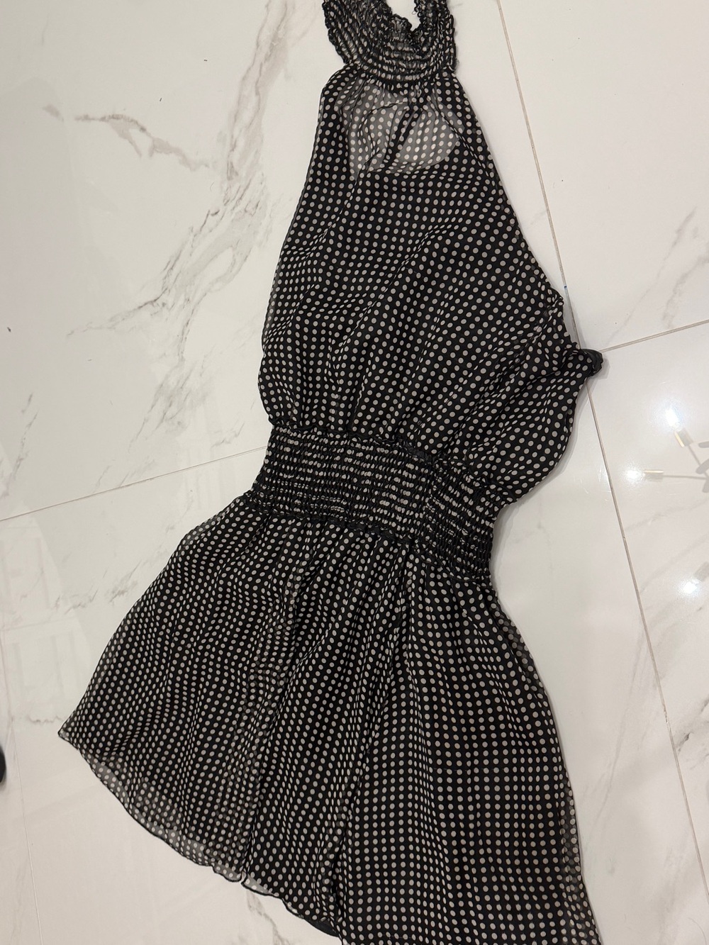 Black Polka Dot Halter dress